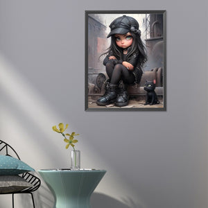 Sweet And Cool Girl 40*50CM(Canvas) Full Round Drill Diamond Painting