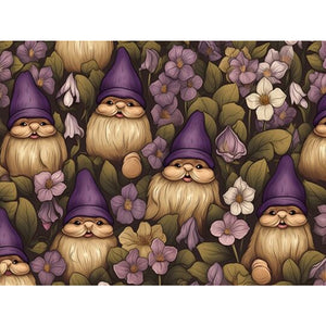 Gnome With Purple Hat 40*30CM(Canvas) Full Square Drill Diamond Painting