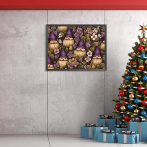 Gnome With Purple Hat 40*30CM(Canvas) Full Square Drill Diamond Painting