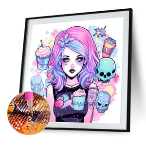 Modern Girl 40*40CM(Picture) Full Round Drill Diamond Painting