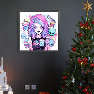 Modern Girl 40*40CM(Picture) Full Round Drill Diamond Painting