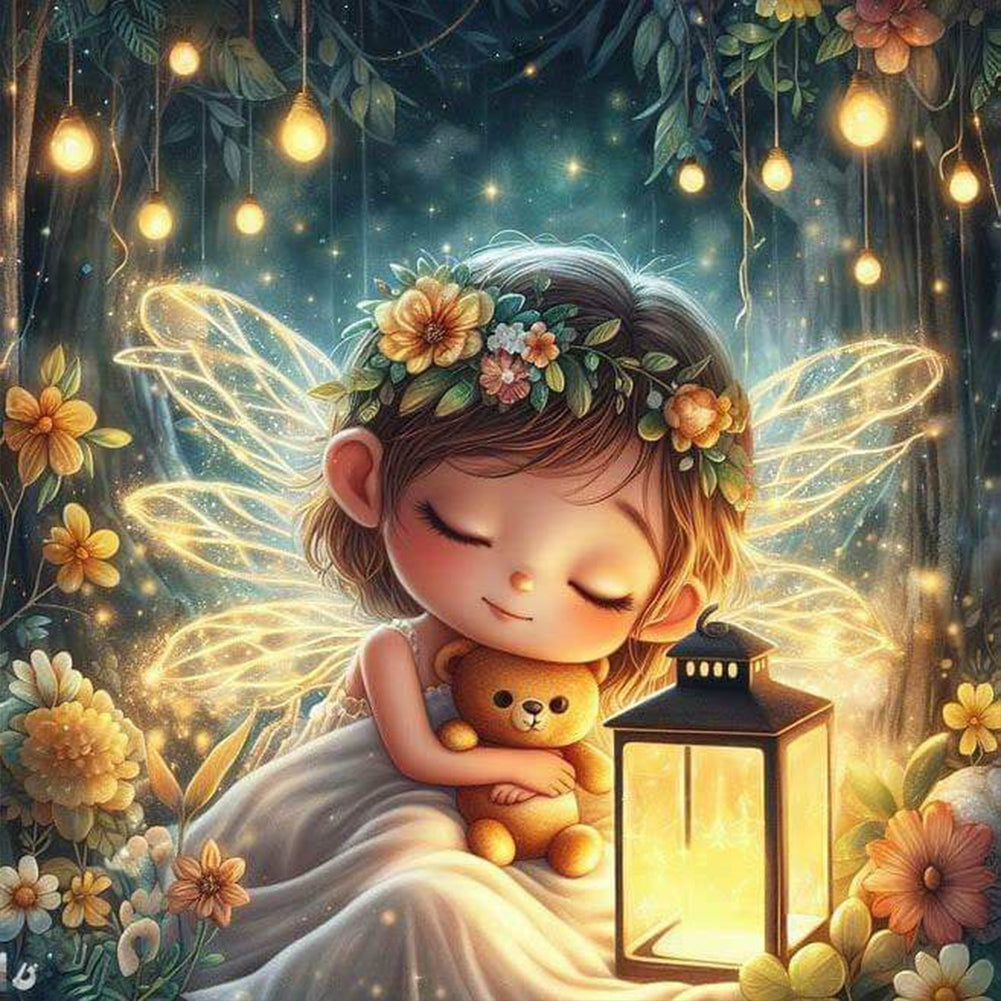 Sleeping Elf 30*30CM(Canvas) Full Round Drill Diamond Painting