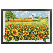 Load image into Gallery viewer, DIY - Sunflower Field - 92*66CM 11CT 3 Stamped Cross Stitch
