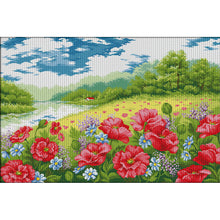 Load image into Gallery viewer, DIY - Poppy Garden - 92*66CM 11CT 3 Stamped Cross Stitch
