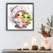 Load image into Gallery viewer, Blonde Girl With A Dragon 30*30CM(Canvas) Partial Special Shaped Drill Diamond Painting

