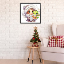 Load image into Gallery viewer, Blonde Girl With A Dragon 30*30CM(Canvas) Partial Special Shaped Drill Diamond Painting
