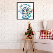 Load image into Gallery viewer, Blue-Haired Girl With A Dragon 30*30CM(Canvas) Partial Special Shaped Drill Diamond Painting
