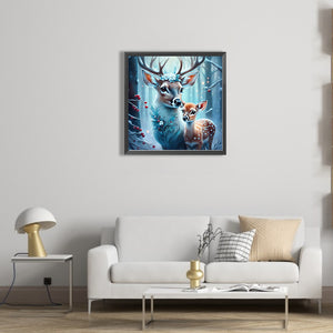 Deer In The Snow 30*30CM(Picture) Full Round Drill Diamond Painting