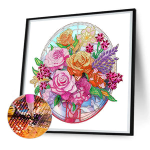 Window Paper-Cut 30*30CM(Canvas) Partial Special Shaped Drill Diamond Painting
