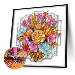 Window Paper-Cut 30*30CM(Canvas) Partial Special Shaped Drill Diamond Painting