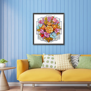 Window Paper-Cut 30*30CM(Canvas) Partial Special Shaped Drill Diamond Painting