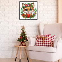Load image into Gallery viewer, Fox With Flowers 30*30CM(Canvas) Partial Special Shaped Drill Diamond Painting
