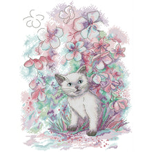 Load image into Gallery viewer, Joy Sunday - Kitten In Early Spring - 31*41CM 14CT 2 Stamped Cross Stitch
