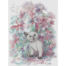 Load image into Gallery viewer, Joy Sunday - Kitten In Early Spring - 31*41CM 14CT 2 Stamped Cross Stitch
