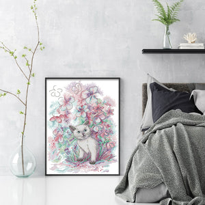 Joy Sunday - Kitten In Early Spring - 31*41CM 14CT 2 Stamped Cross Stitch