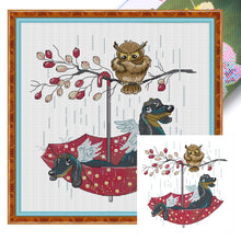 Load image into Gallery viewer, Joy Sunday - Owl And Angel Dog - 40*42CM 14CT 2 Stamped Cross Stitch
