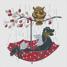 Load image into Gallery viewer, Joy Sunday - Owl And Angel Dog - 40*42CM 14CT 2 Stamped Cross Stitch
