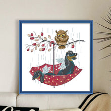 Load image into Gallery viewer, Joy Sunday - Owl And Angel Dog - 40*42CM 14CT 2 Stamped Cross Stitch

