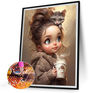 Sweet And Cool Girl 40*50CM(Canvas) Full Round Drill Diamond Painting