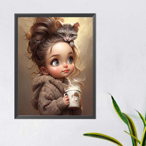 Sweet And Cool Girl 40*50CM(Canvas) Full Round Drill Diamond Painting