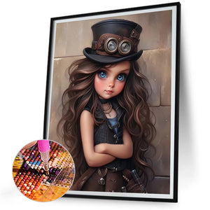 Sweet And Cool Girl 30*40CM(Canvas) Full Round Drill Diamond Painting
