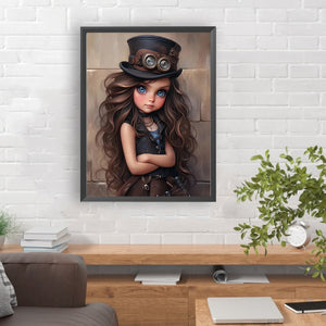 Sweet And Cool Girl 30*40CM(Canvas) Full Round Drill Diamond Painting