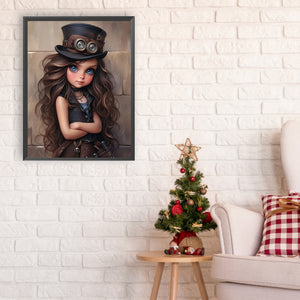 Sweet And Cool Girl 30*40CM(Canvas) Full Round Drill Diamond Painting