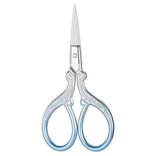 European Style Embroidery Scissors 9x4.6CM | Yellow Blue Sharp Head Craft Scissor for Cross Stitch Sewing