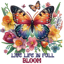 Load image into Gallery viewer, Butterfly And Flower Calligraphy 30*30CM(Canvas) Partial Special Shaped Drill Diamond Painting
