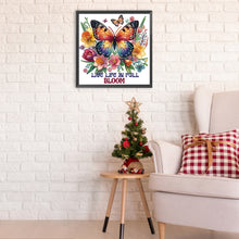 Load image into Gallery viewer, Butterfly And Flower Calligraphy 30*30CM(Canvas) Partial Special Shaped Drill Diamond Painting
