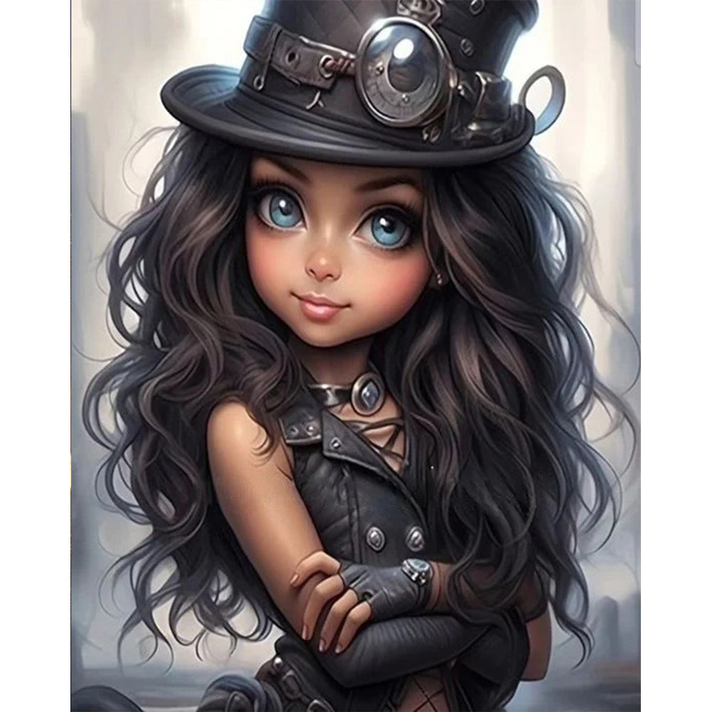 Sweet And Cool Girl 40*50CM(Canvas) Full Round Drill Diamond Painting