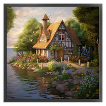 Load image into Gallery viewer, Huancan - Waterside Cottage - 50*50CM 14CT 2 Stamped Cross Stitch
