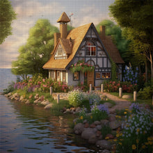 Load image into Gallery viewer, Huancan - Waterside Cottage - 50*50CM 14CT 2 Stamped Cross Stitch
