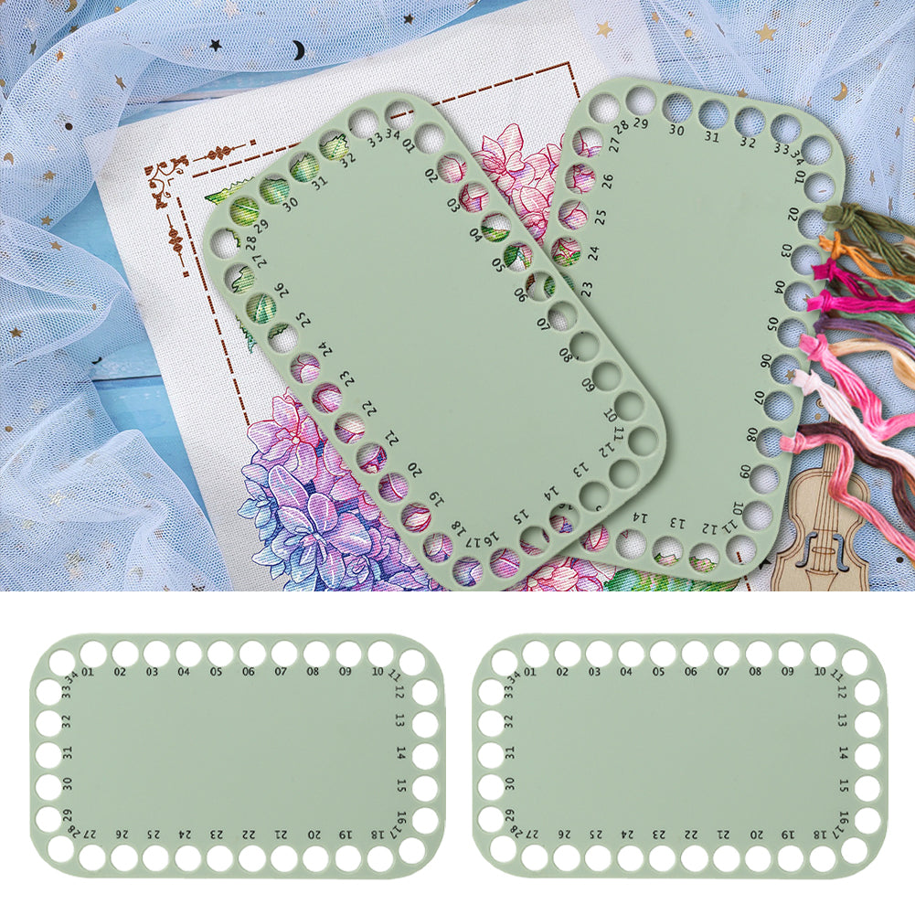 2PCS Sewing Thread Winding Plate Board for /Embroidery Storage 20x12CM (Green)
