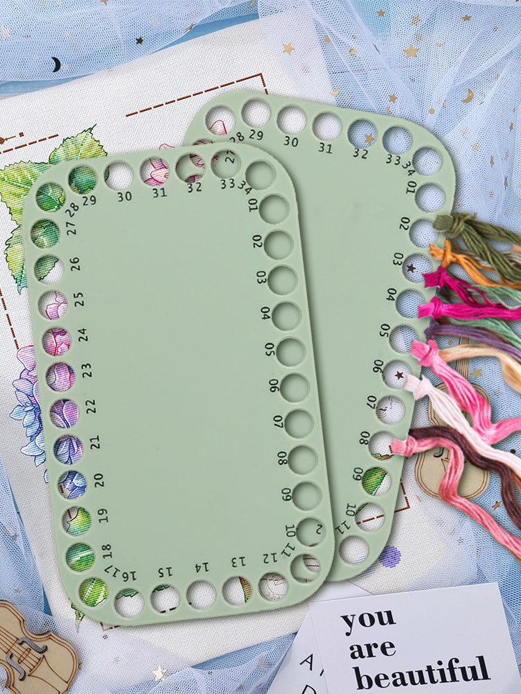 2PCS Sewing Thread Winding Plate Board for /Embroidery Storage 20x12CM (Green)