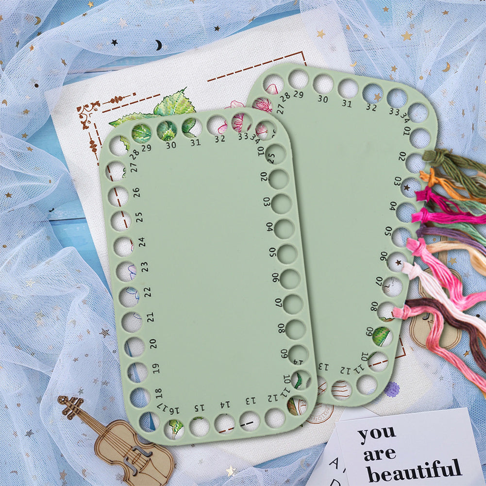 2PCS Sewing Thread Winding Plate Board for /Embroidery Storage 20x12CM (Green)
