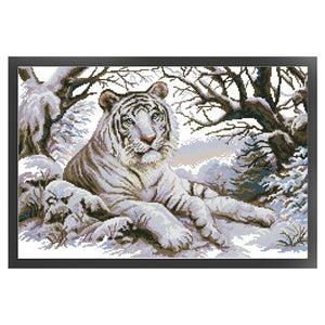 Joy Sunday - Tiger Five - 65*45CM 11CT 3 Stamped Cross Stitch