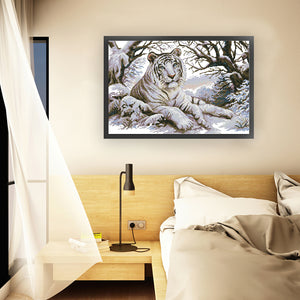 Joy Sunday - Tiger Five - 65*45CM 11CT 3 Stamped Cross Stitch