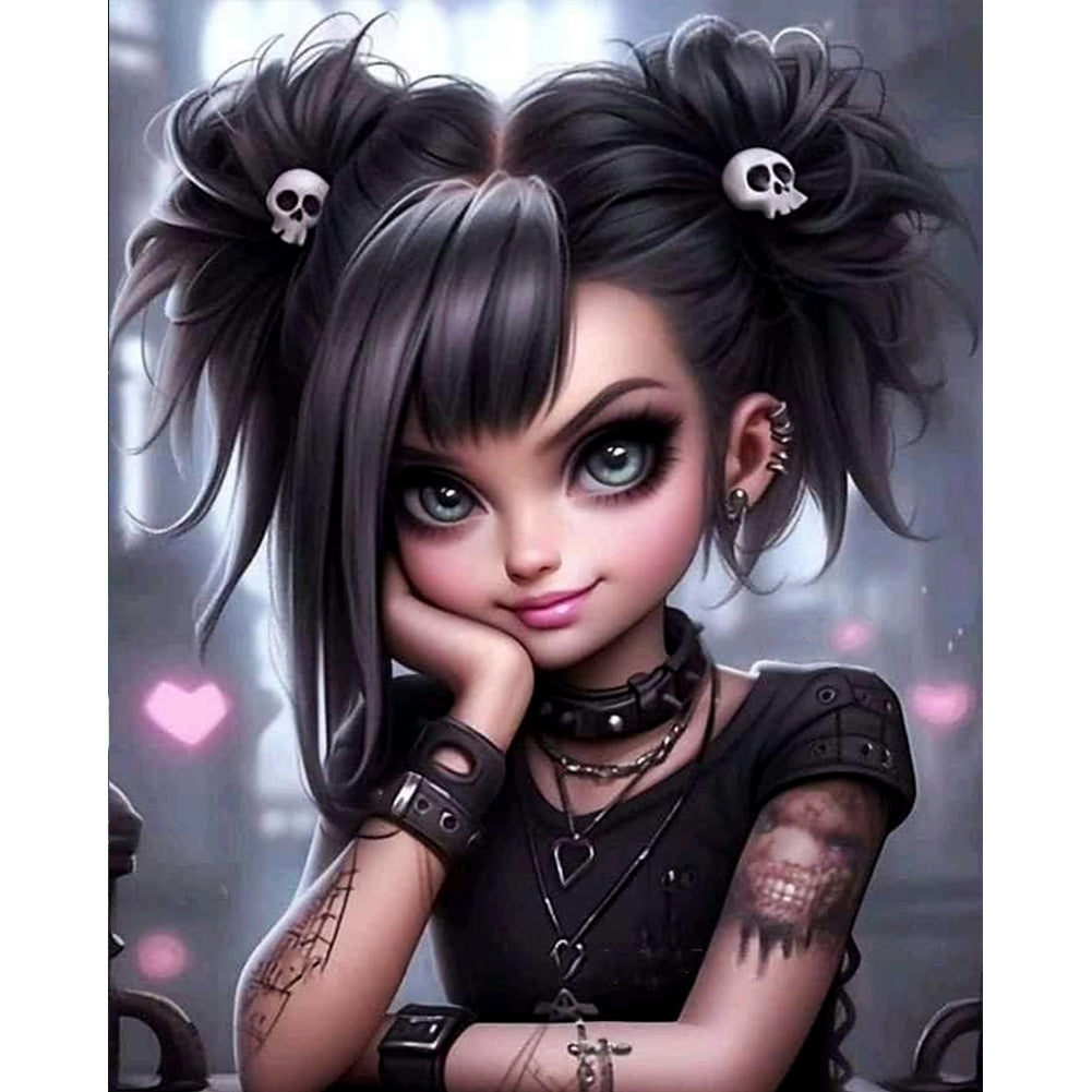 Sweet And Cool Girl 40*50CM(Canvas) Full Round Drill Diamond Painting