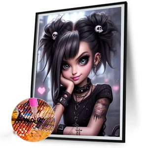 Sweet And Cool Girl 40*50CM(Canvas) Full Round Drill Diamond Painting
