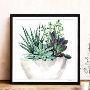 Succulents 30*30CM(Canvas) Full Round Drill Diamond Painting