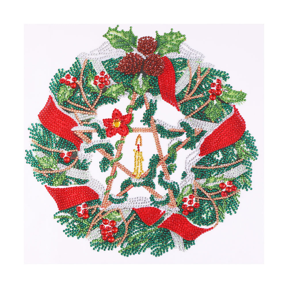 Christmas Wreath 35*35CM(Canvas) Partial Special Shaped Drill Diamond Painting