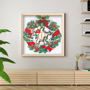Christmas Wreath 35*35CM(Canvas) Partial Special Shaped Drill Diamond Painting