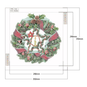 Christmas Wreath 35*35CM(Canvas) Partial Special Shaped Drill Diamond Painting