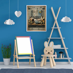 Retro Cat Poster 30*40CM(Canvas) Full Round Drill Diamond Painting