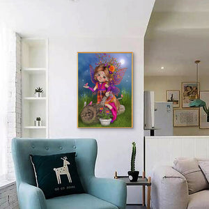 Big-Eyed Girl 30*40CM(Canvas) Full Round Drill Diamond Painting