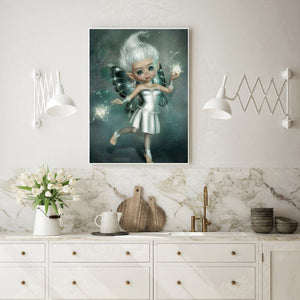 Big-Eyed Girl 30*40CM(Canvas) Full Round Drill Diamond Painting