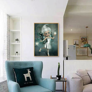Big-Eyed Girl 30*40CM(Canvas) Full Round Drill Diamond Painting