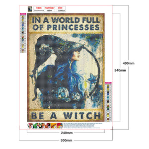 Retro Witch Poster 30*40CM(Canvas) Full Round Drill Diamond Painting