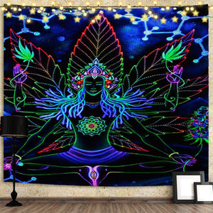 Meditating Buddha - 100*75CM Polyester printed tapestry